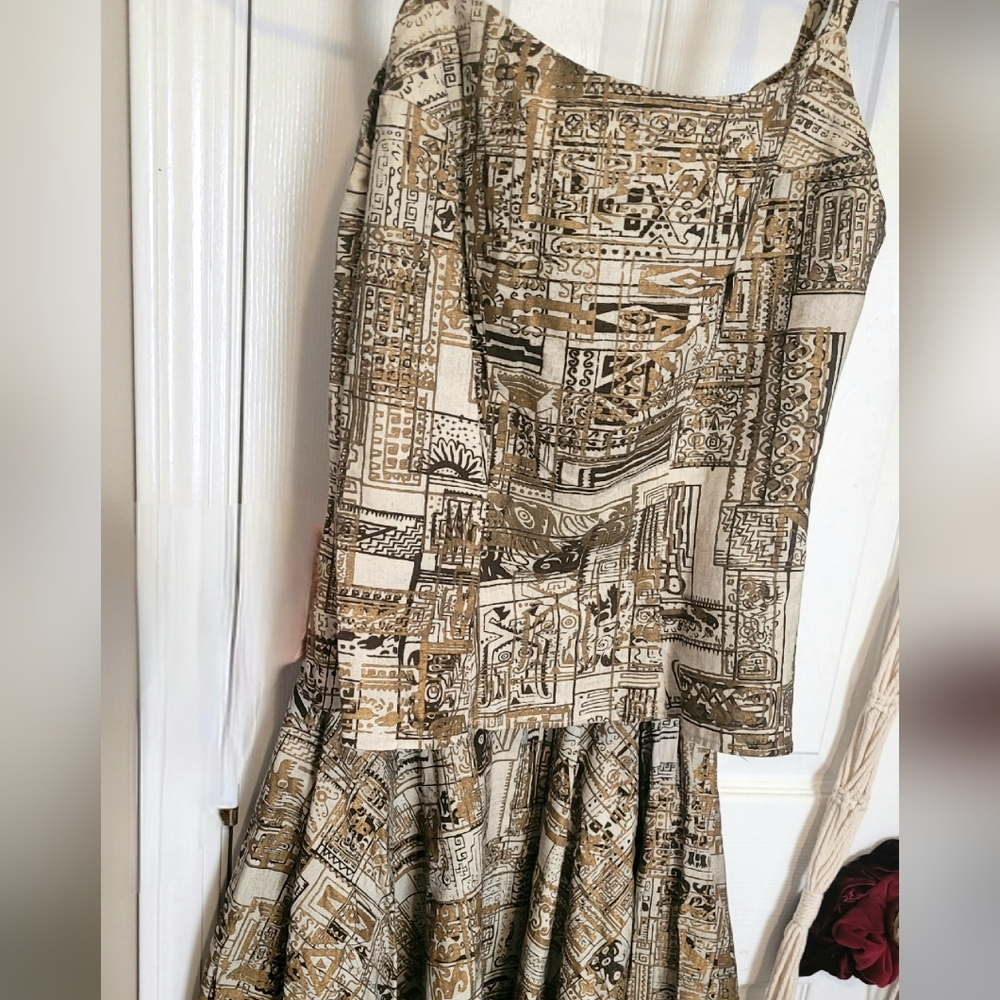 Londy Of Mexico HANDPAINTED Geometric Pattern Cotton Two Piece Set